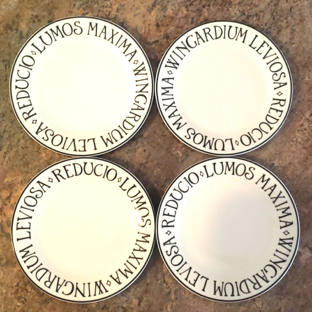 Pottery Barn HARRY POTTER Magical Spell Appetizer Plates, Set of 4